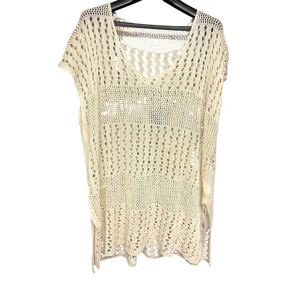 Cupshe Crochet Women’s Swimsuit Bathing Suit Coverup Ivory Size S Pool Beach - Picture 6 of 10